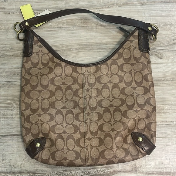 Authentic Coach No. K0868-13193 Heritage Striped Brown Hobo Shoulder Bag - Picture 5 of 17
